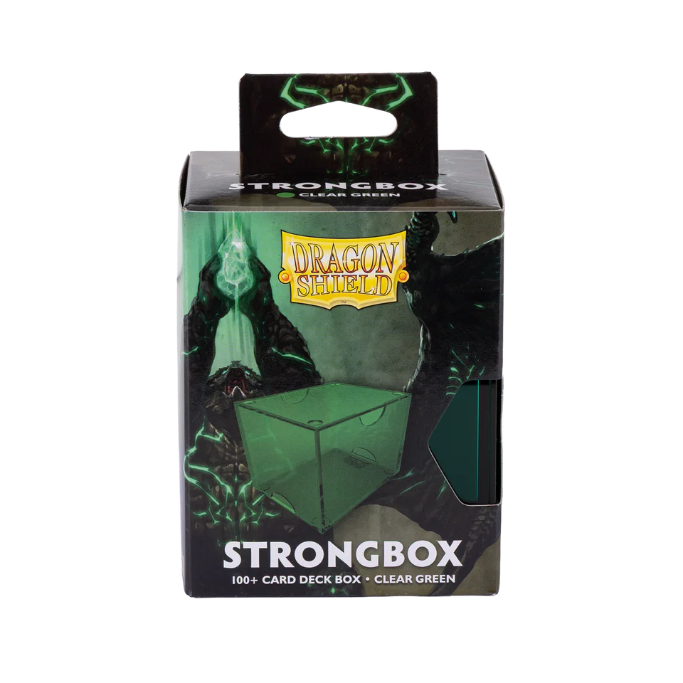dragon shield strongbox clear green deck box