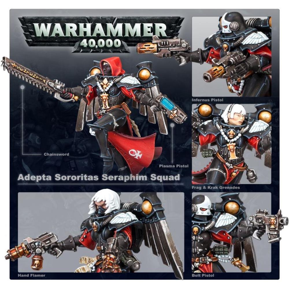 WARHAMMER 40k ADEPTA SORORITAS SERAPHIM SQUAD PAINTED 2