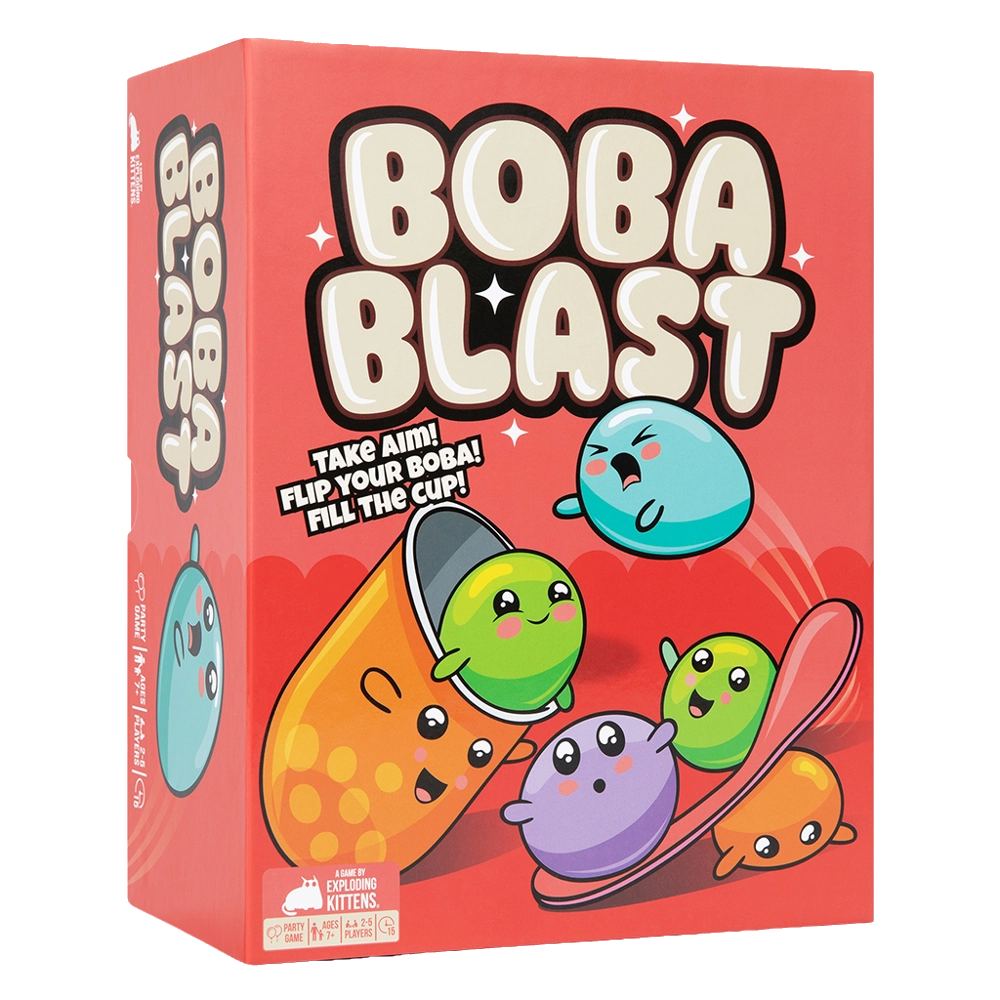 boba blast party game kids exploding kittens cup 
