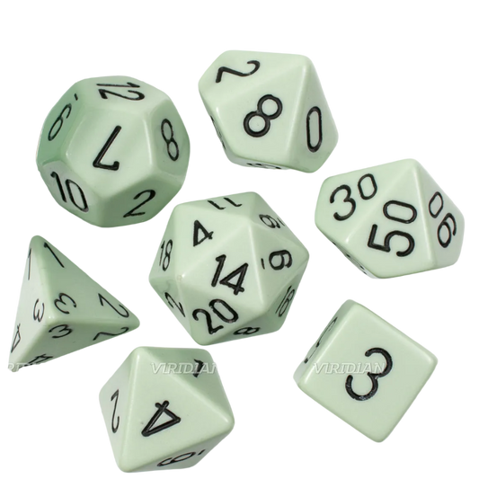 chessex opaque pastel green seven set dice set