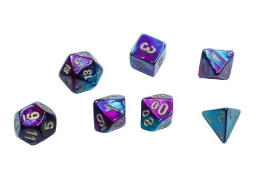 chessex purple teal gold dice