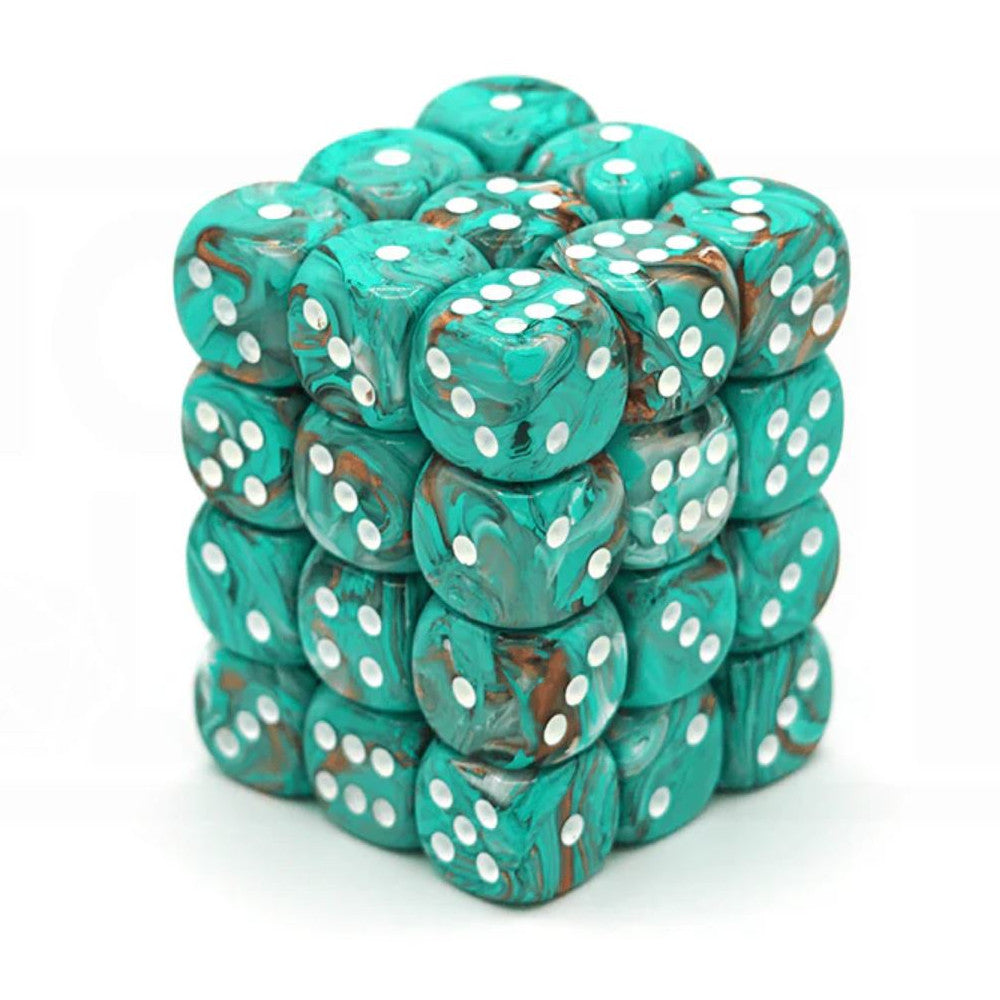 chessex dice block oxidized copper white