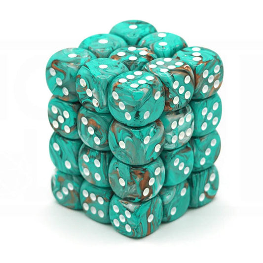 chessex dice block oxidized copper white