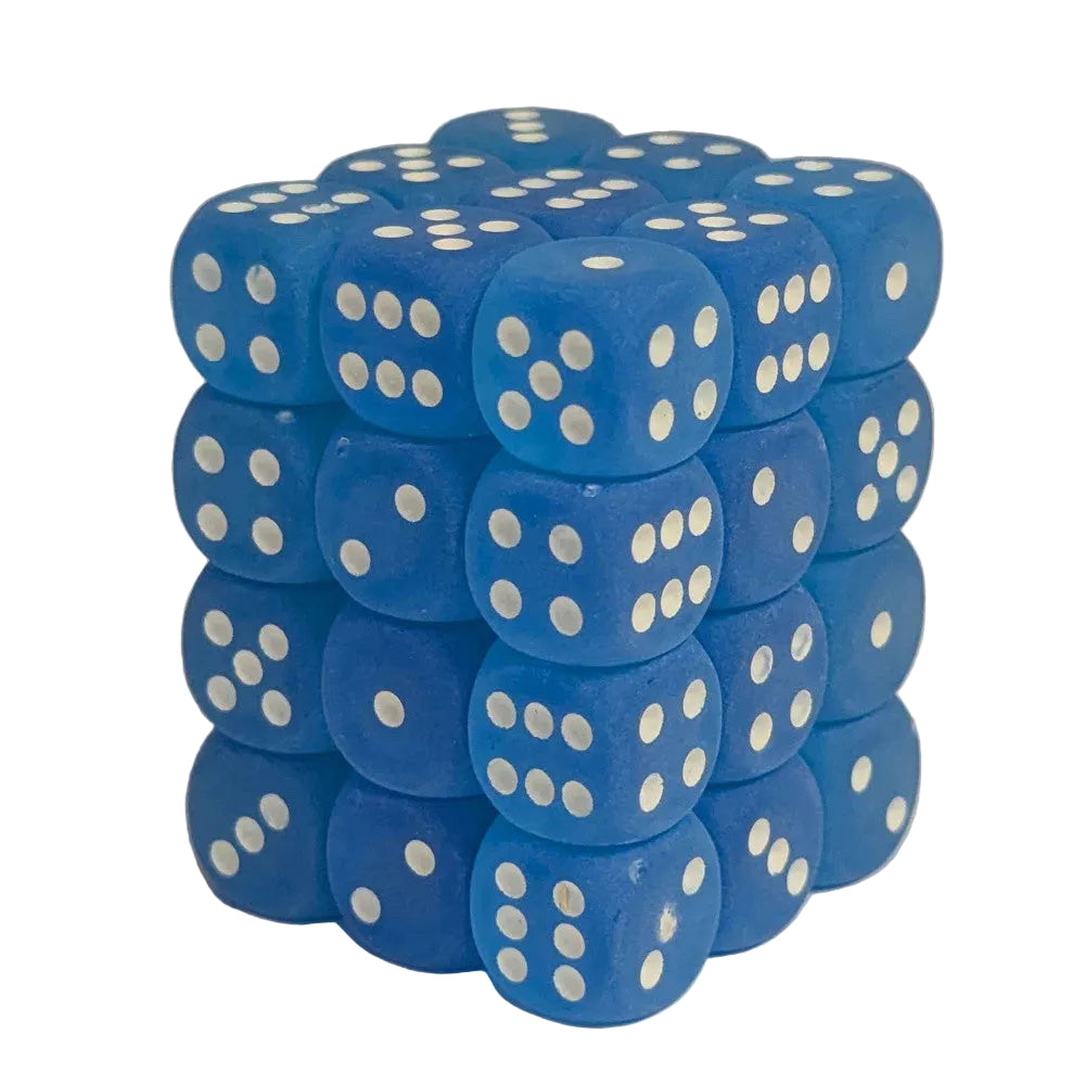 chessex dice block matte blue white