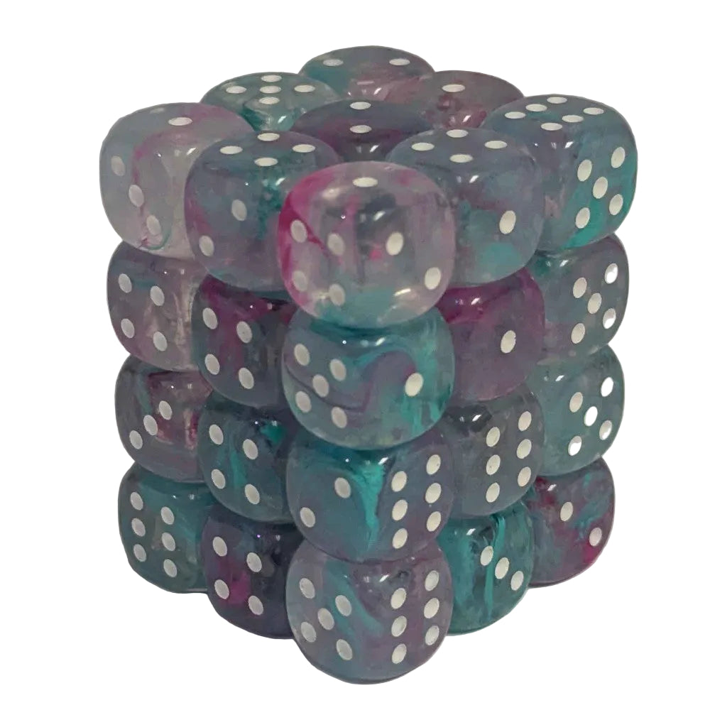 chessex dice block pink blue white