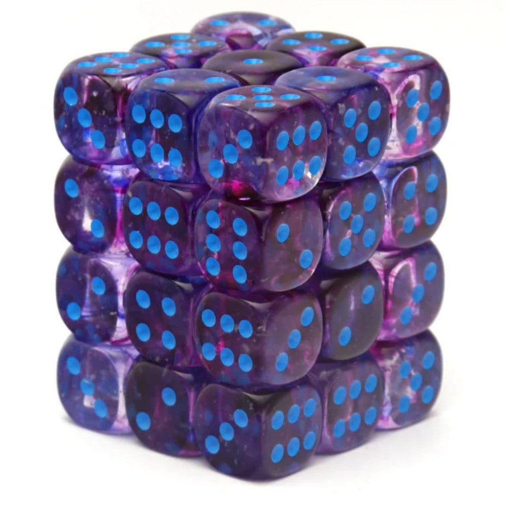 chessex dice block purple glow blue