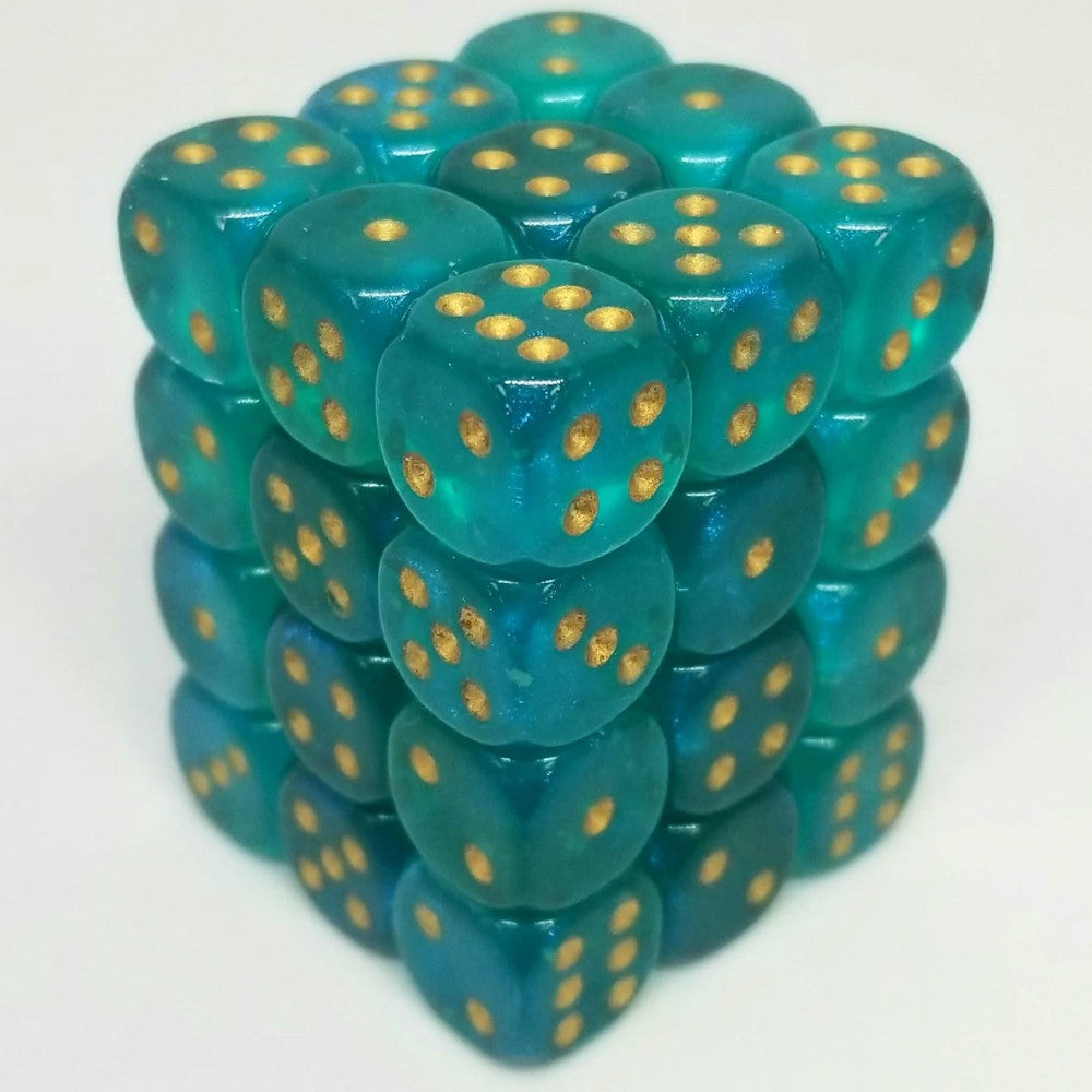 chessex dice block borealis teal gold