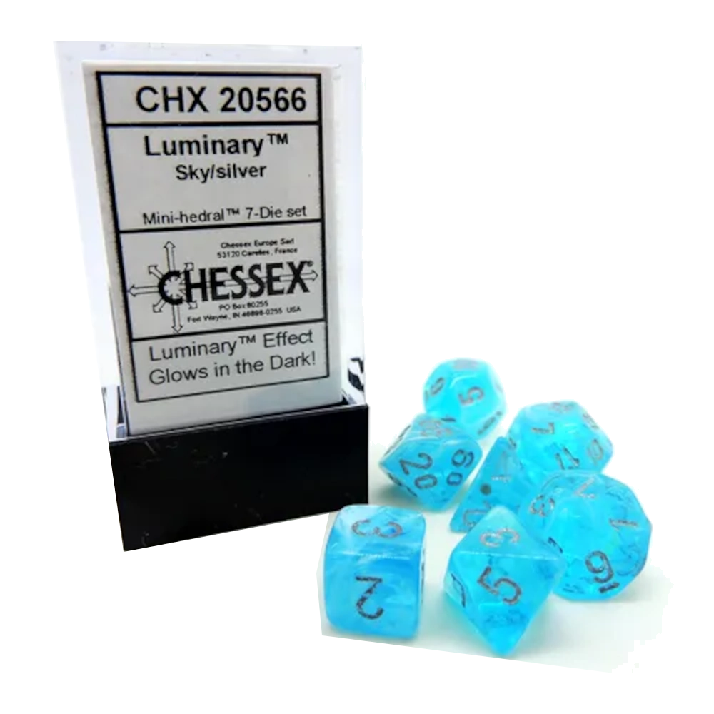 chessex luminary dice sky blue silver