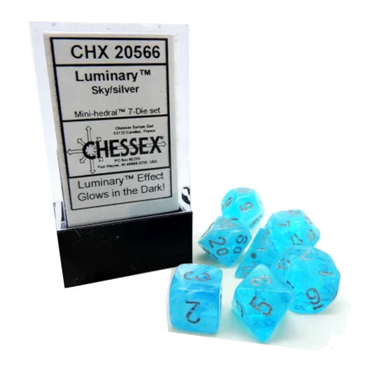 chessex luminary dice sky blue silver