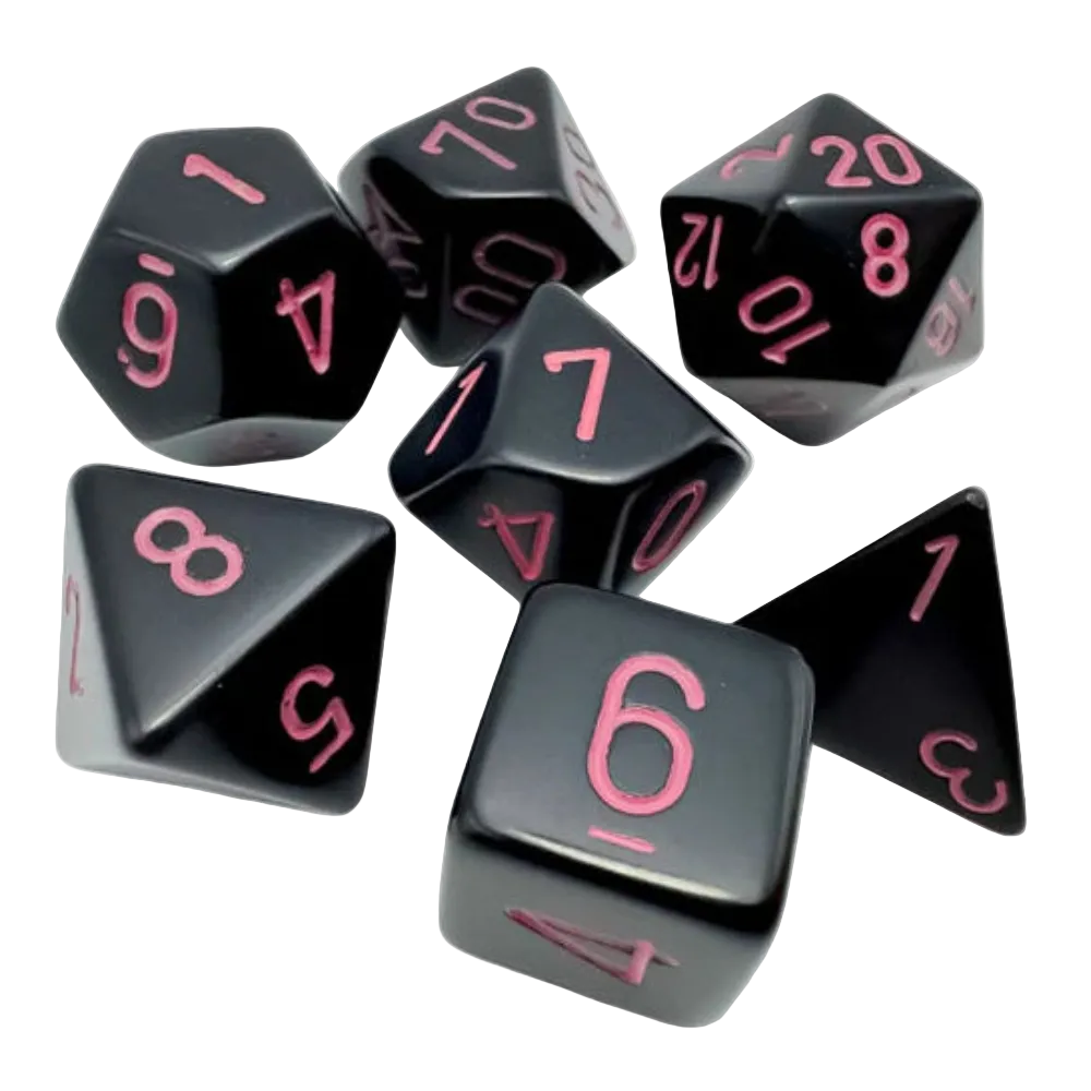 chessex black pink opaque dice polyhedral