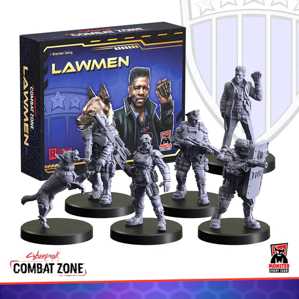 cyberpunk lawmen gang starter private police cute dog