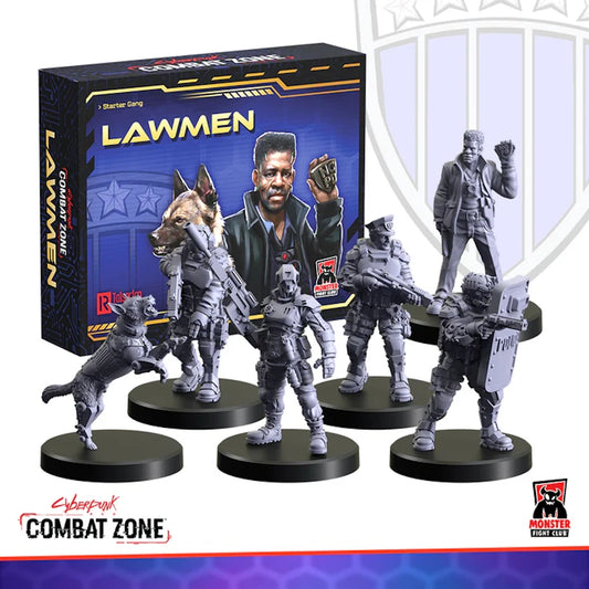 cyberpunk lawmen gang starter private police cute dog