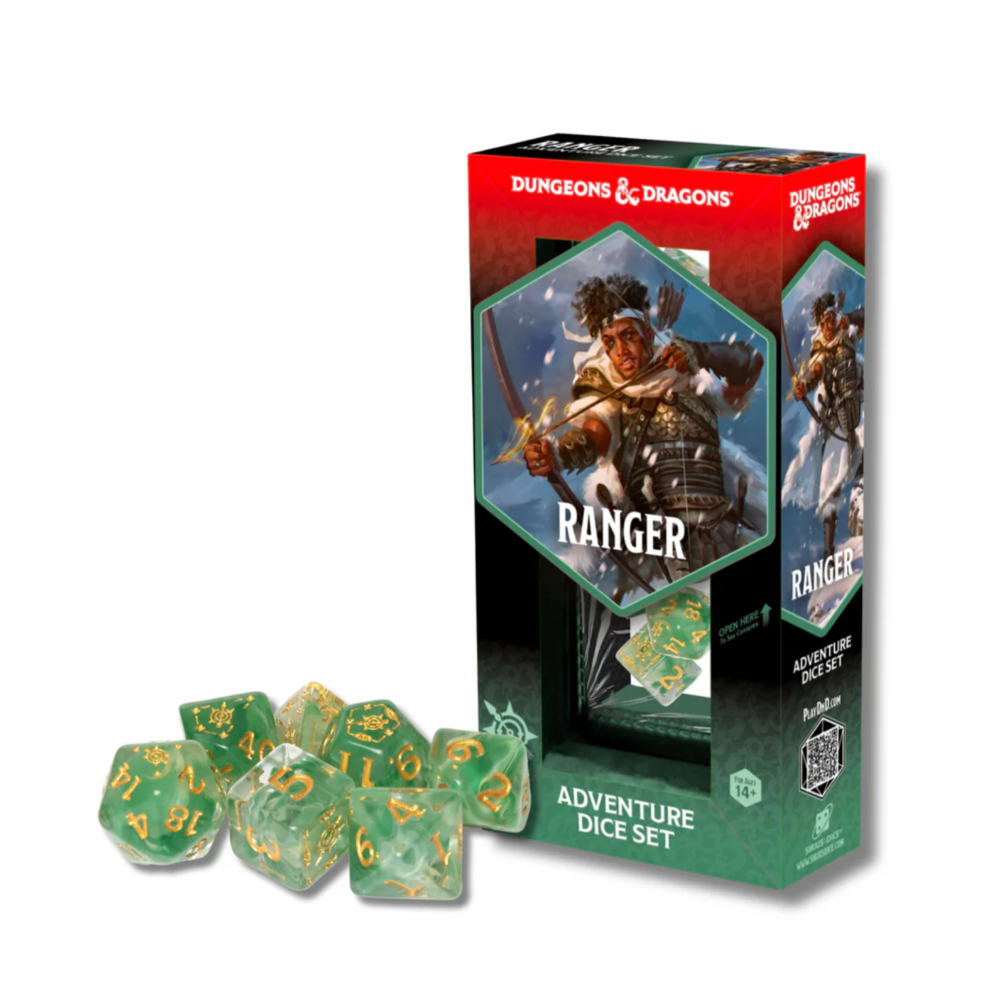 dungeons dragons adventure dice set ranger green white