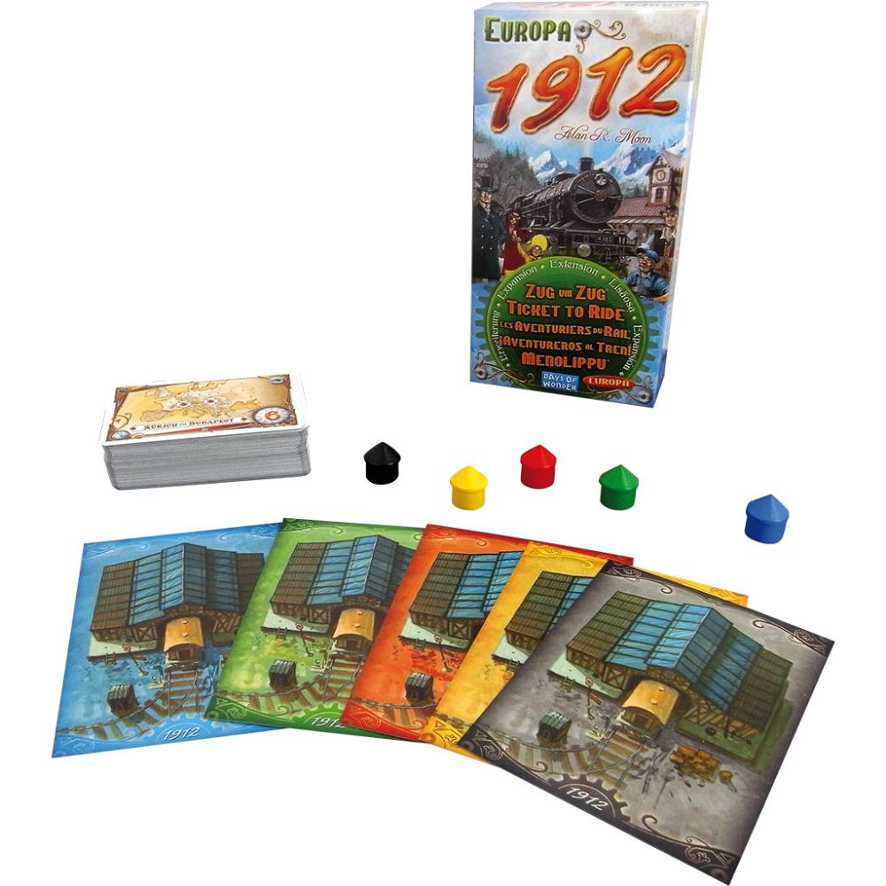 EUROPA 1912 TICKET TO RIDE DAYS OF WONDER BOARD GAME BOX CONTENTS