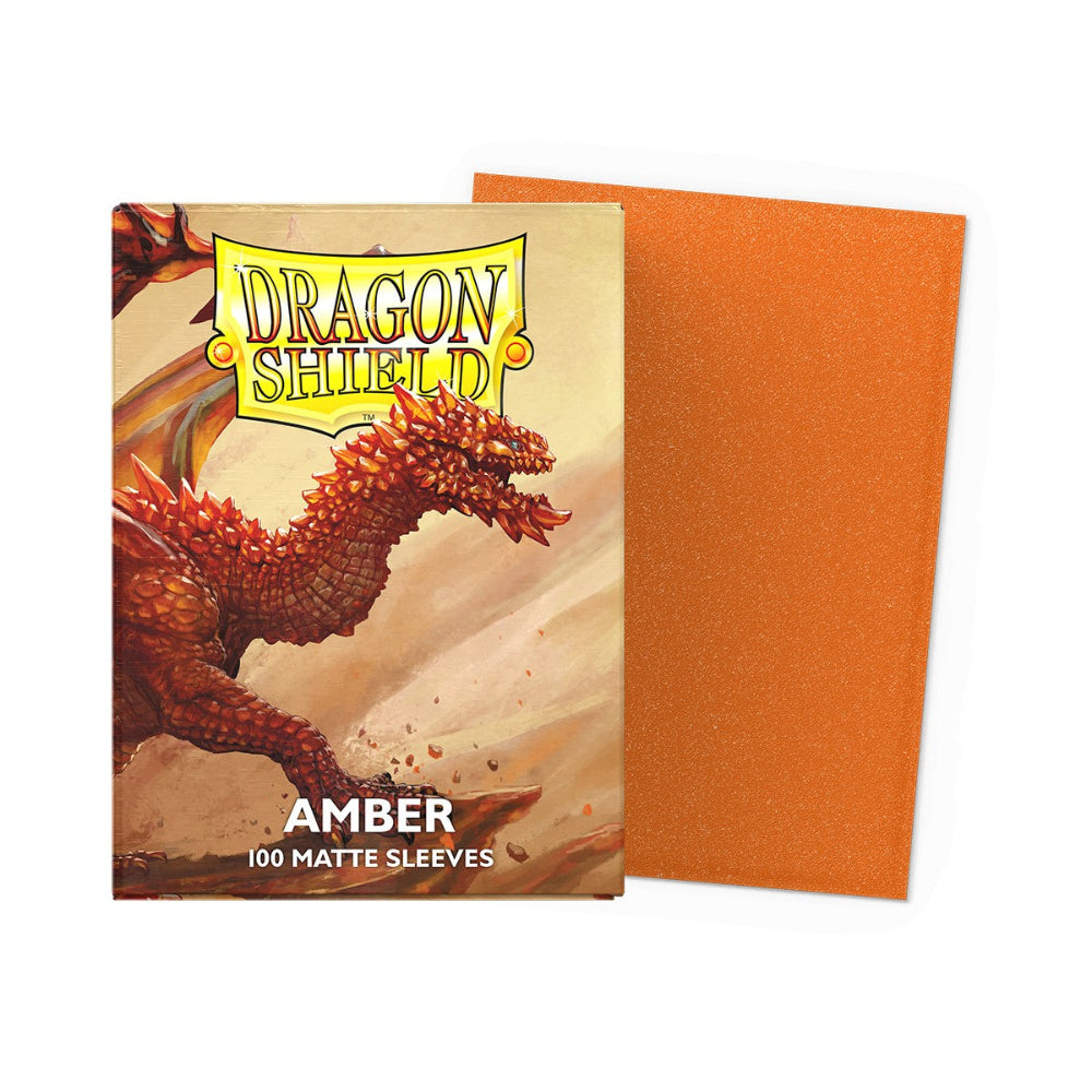 dragon shield amber matte card sleeves