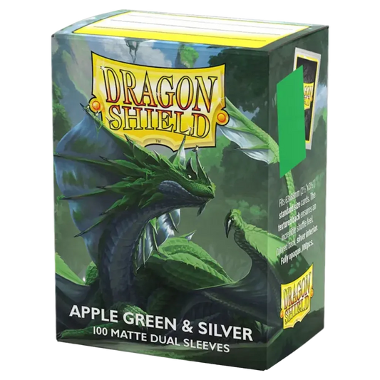 dragon shield apple green silver dual matte card sleeve