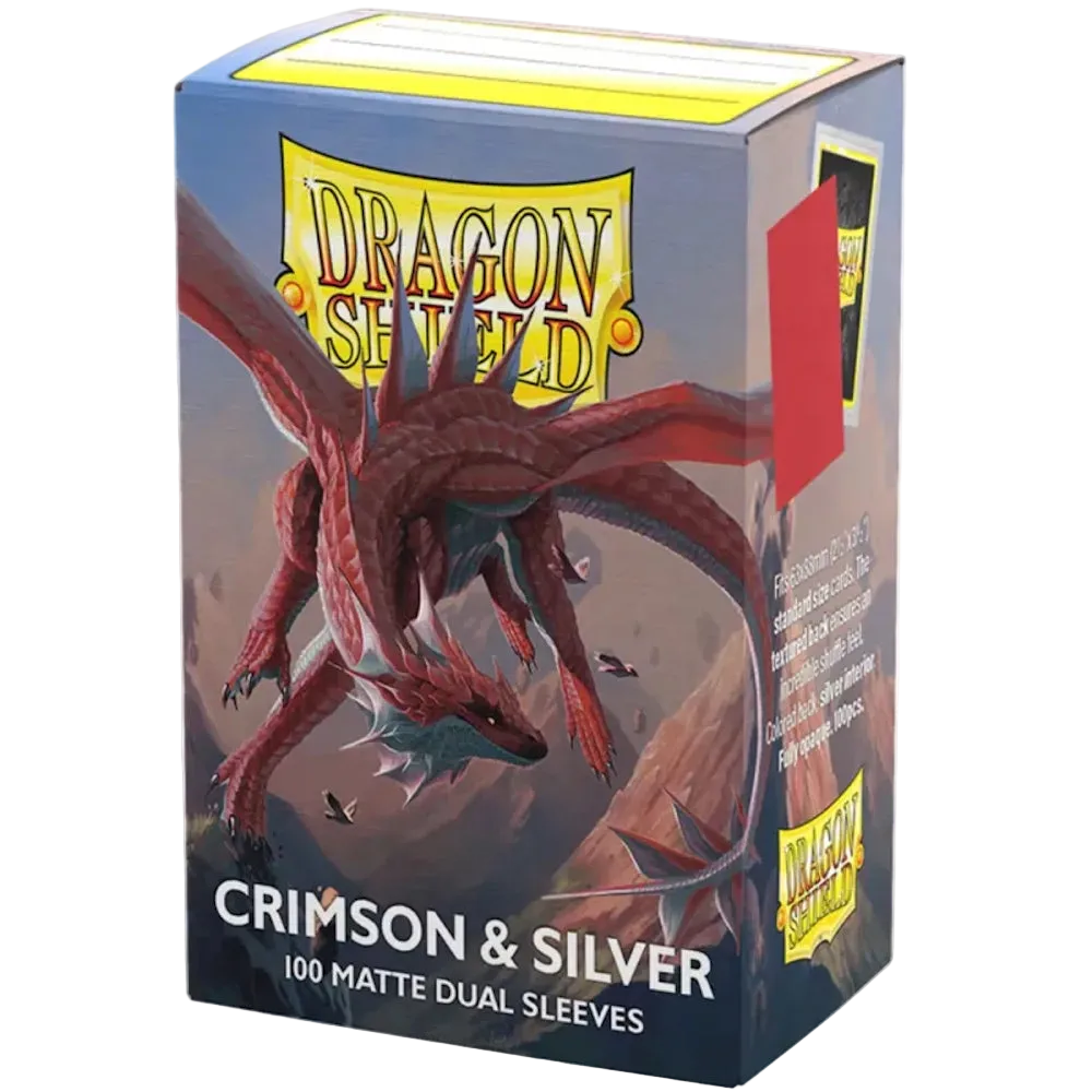 dragon shield crimson silver dual matte sleeve