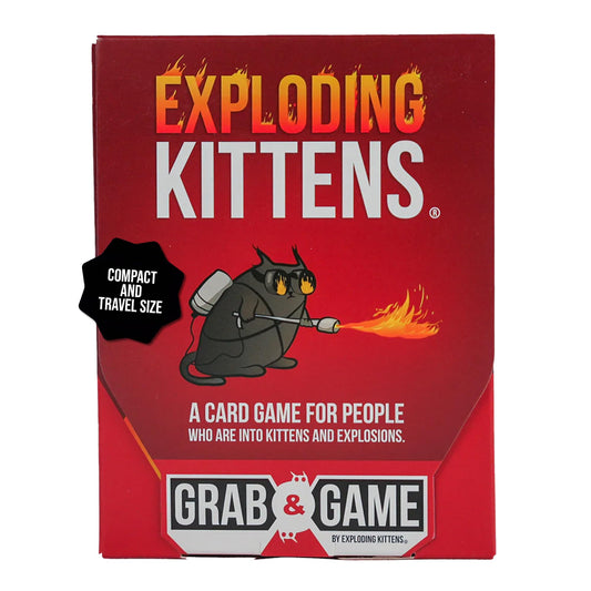 exploding kittens card game explosions flamethrower grab compact