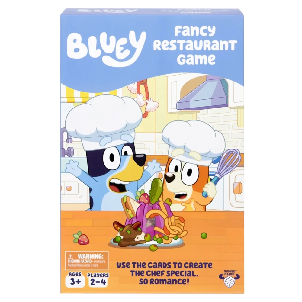 bluey fancy restaurant game board card bingo