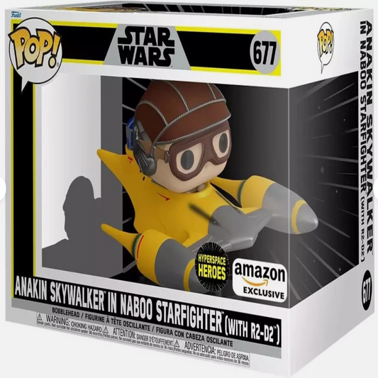 Funko Pop! Rides Super Deluxe: Anakin Skywalker in Naboo Starfighter #677 (Amazon Exclusive)