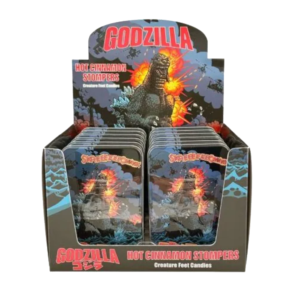 godzilla hot cinnamon stompers creature feet candy