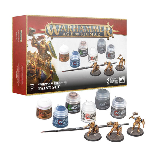 WARHAMMER AGE OF SIGMAR STORMCAST ETERNALS PAINT SET BOX CONTENTS