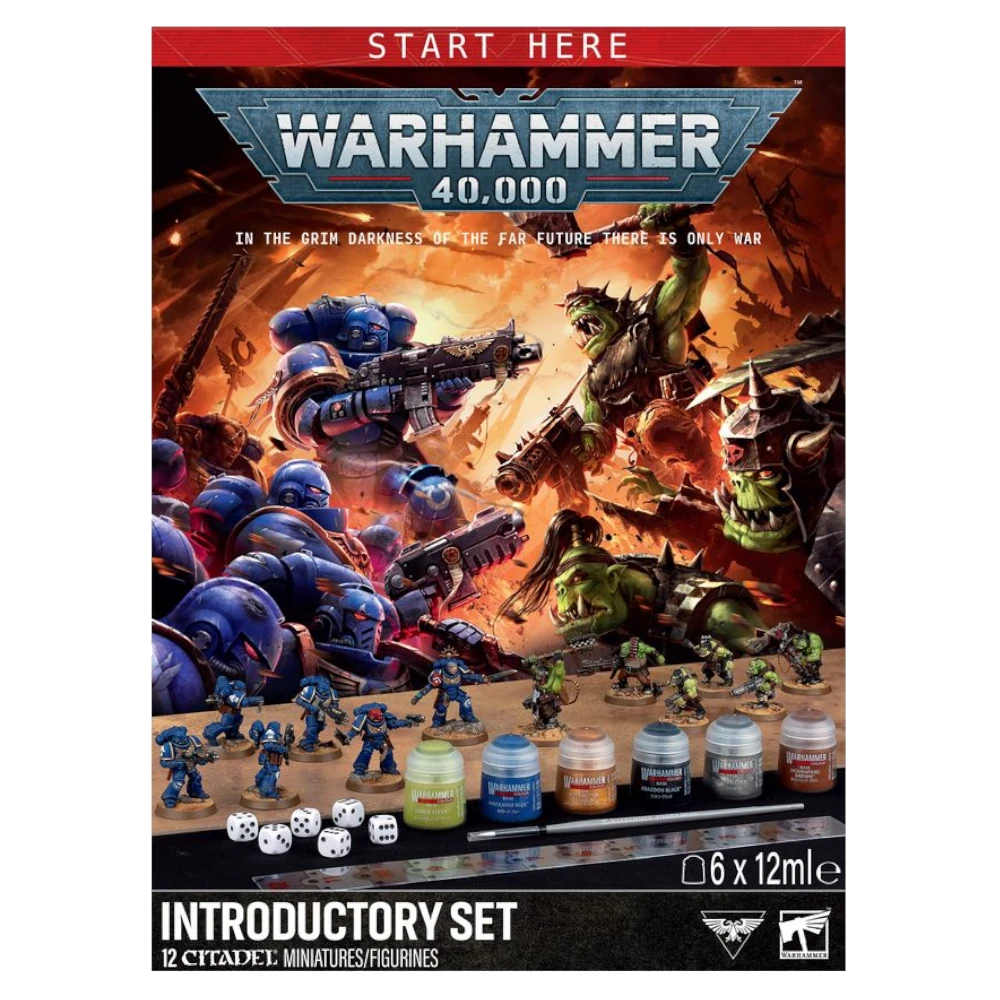 warhammer wh40k introductory set miniatures paints dice