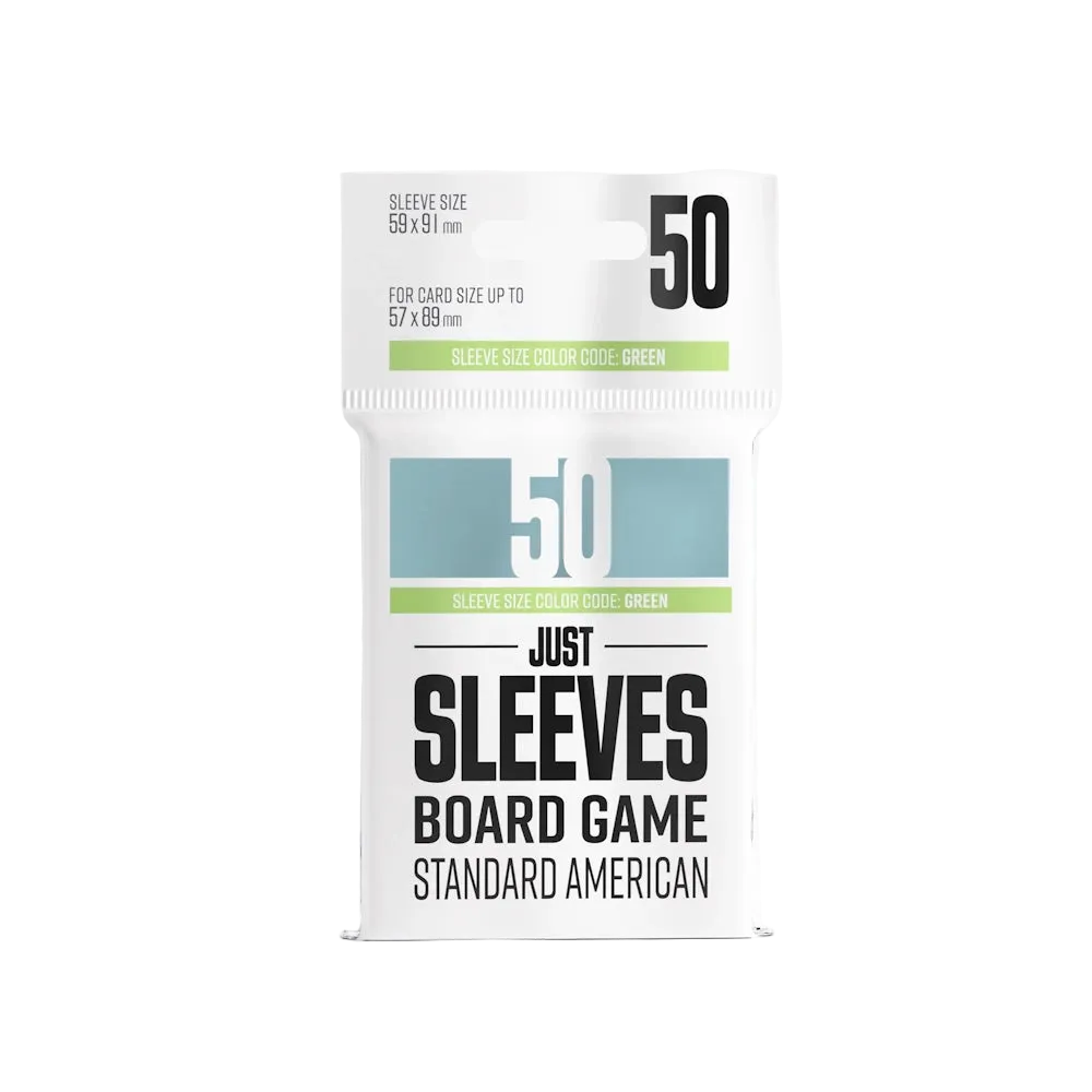 just sleeves american standard 50 count sleeves color code green