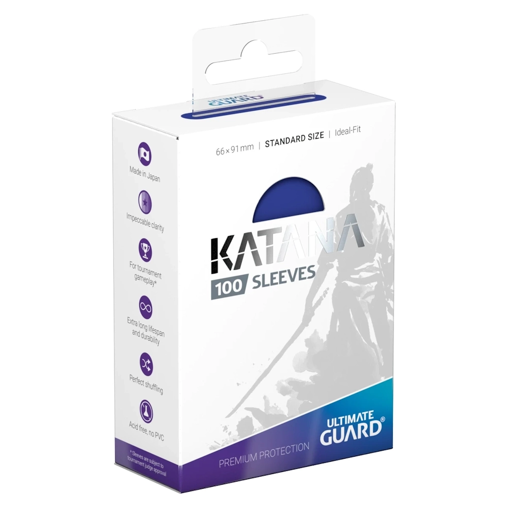 premium card game sleeve katana standard size blue