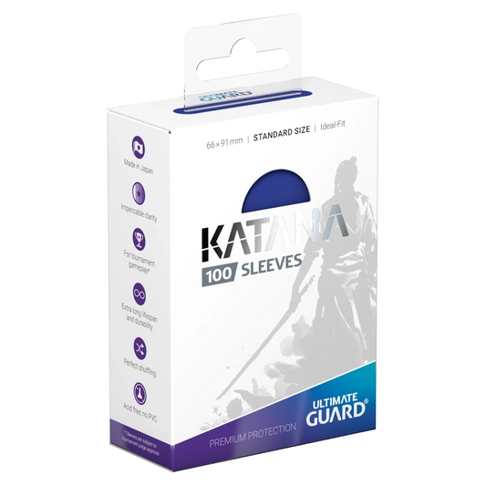 premium card game sleeve katana standard size blue