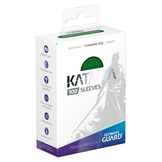 premium card game sleeve green katana