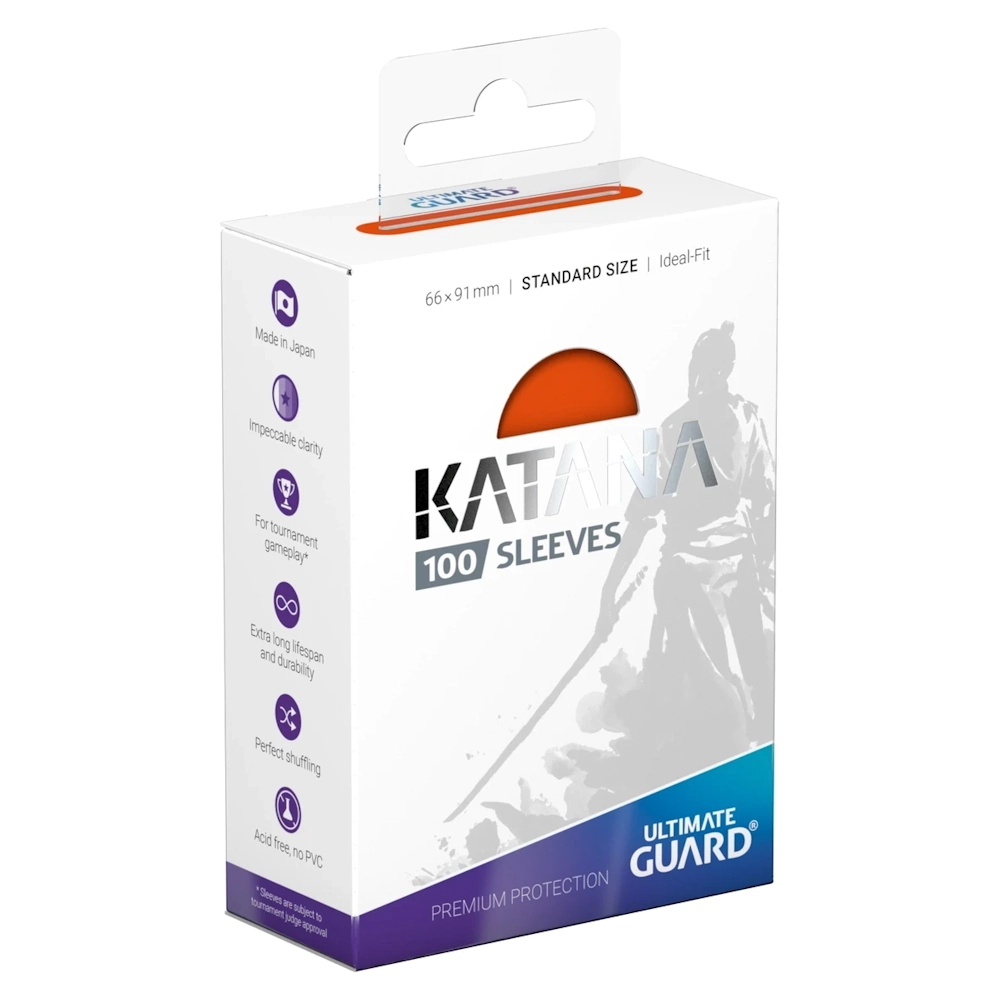premium trading card sleeves orange standard size katana