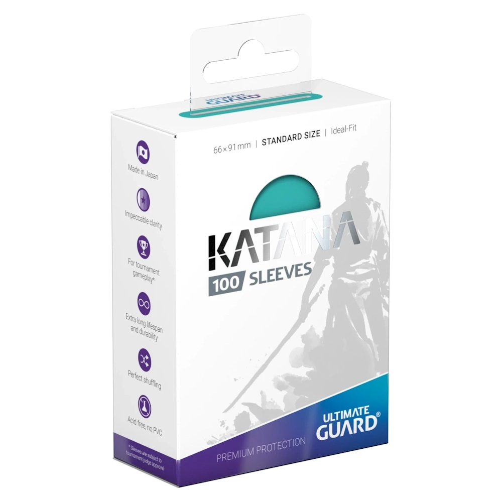 premium trading card game sleeve katana turquoise