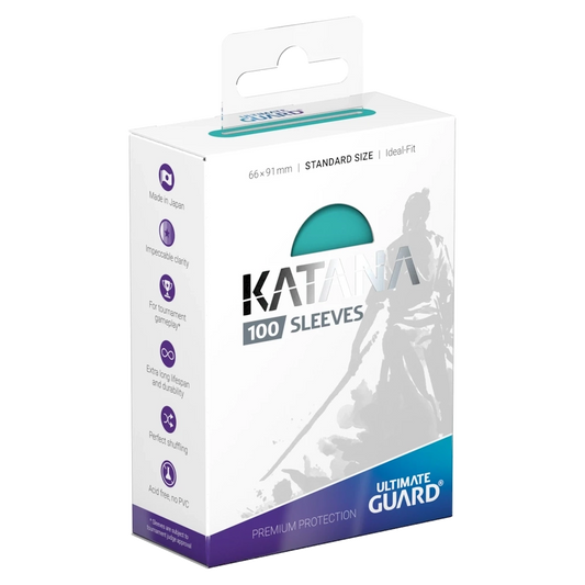 premium trading card game sleeve katana turquoise