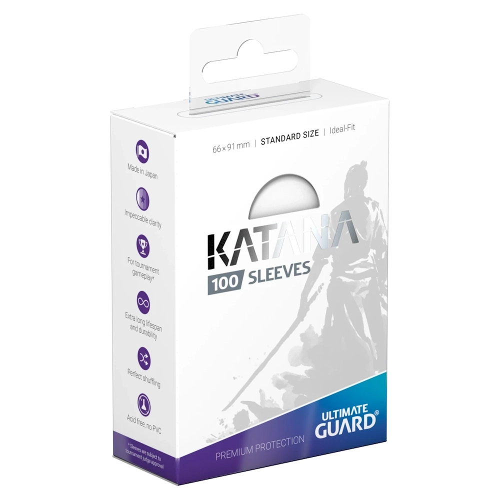 premium card game sleeves katana white