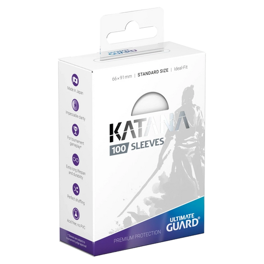 premium card game sleeves katana white
