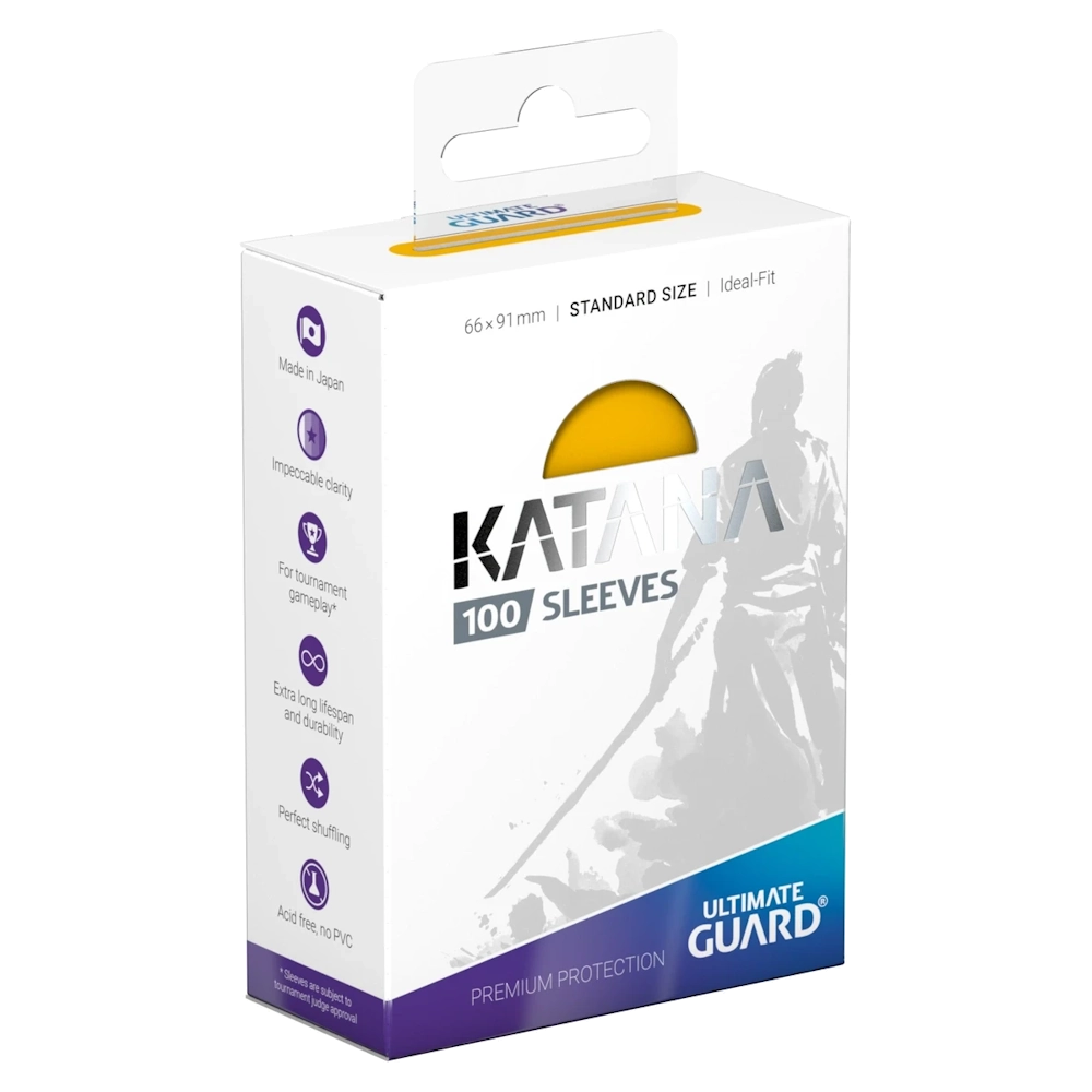 premium card game sleeves katana yellow
