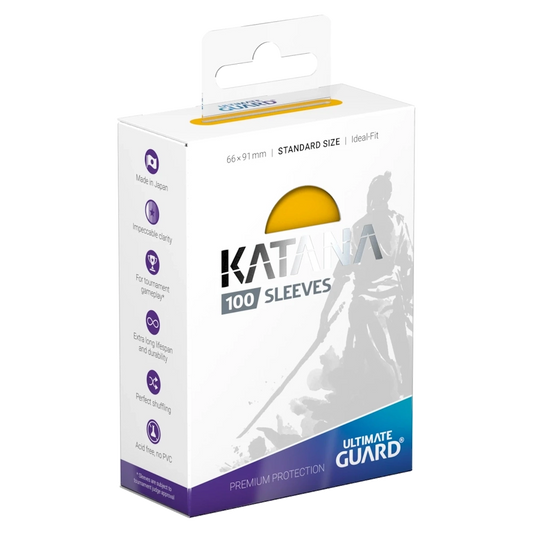 premium card game sleeves katana yellow