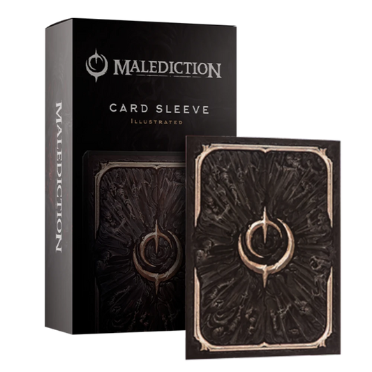 malediction card sleeve illustrated game roleplaying