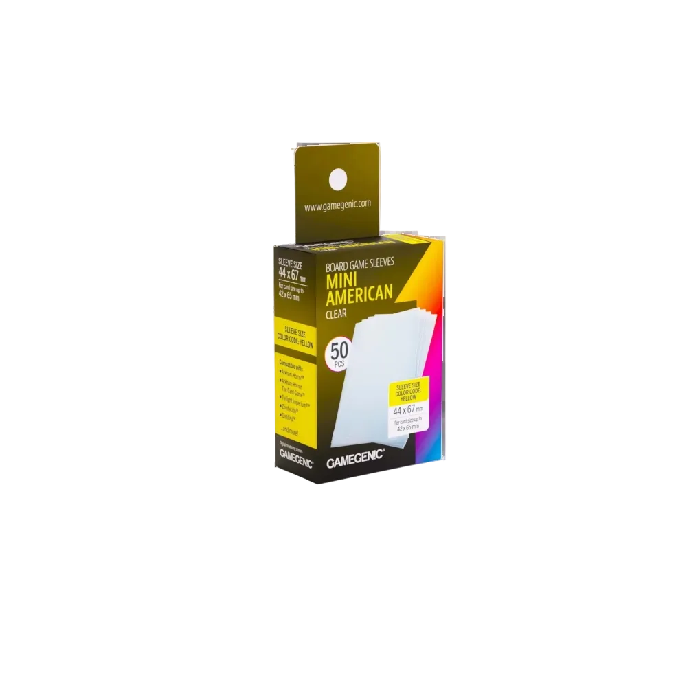 mini american clear card sleeves gamegenic 