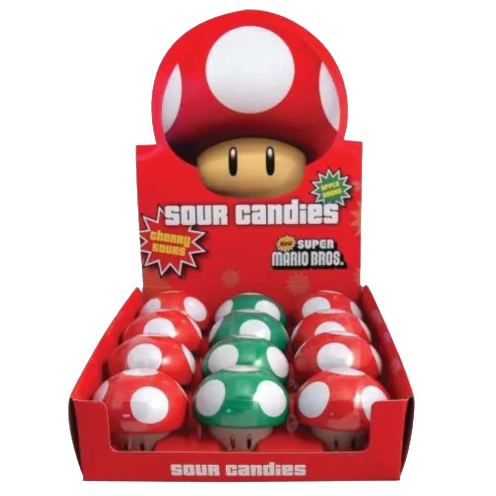 super mario bros mushroom cherry sour candy