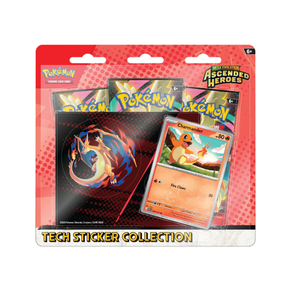 pokémon ascended heroes three pack tech sticker collection 