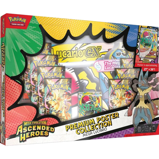 mega evolution ascended heroes premium poster collection lucario