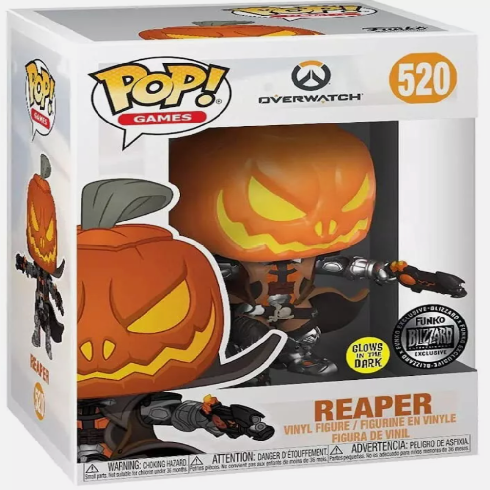 Funko Pop! Overwatch Reaper Pumpkin Glow in The Dark Exclusive Blizzard #520