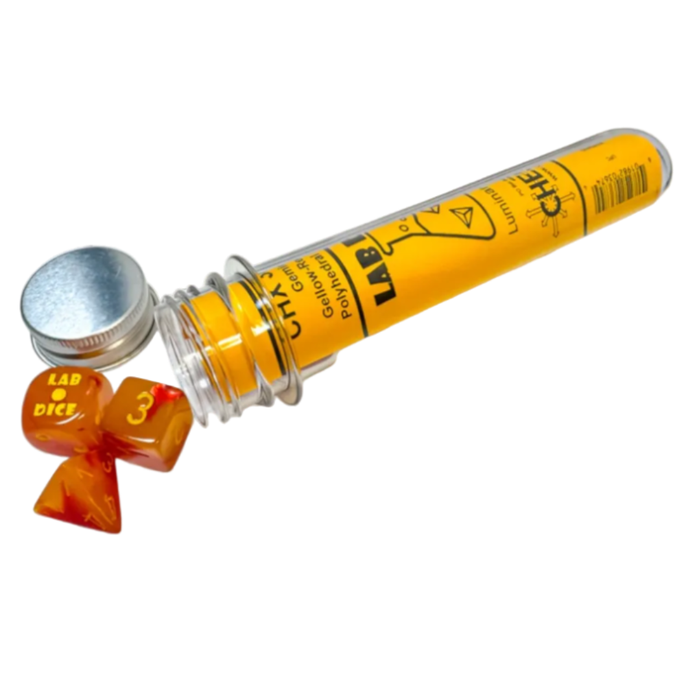 dice chessex lab yellow red gellow seven luminary