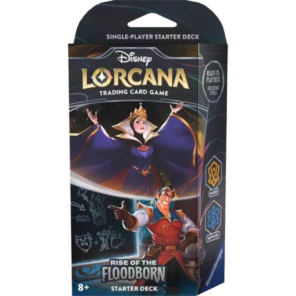 disney lorcana rise floodborn amber saphire starter deck