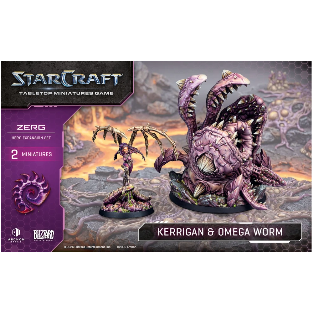 starcraft tabletop miniatures game zerg kerrigan and omega worm