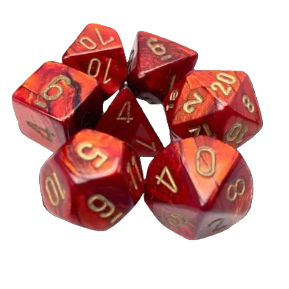 scarlet mega hedral seven sided dice chessex