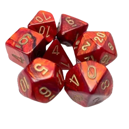 scarlet mega hedral seven sided dice chessex
