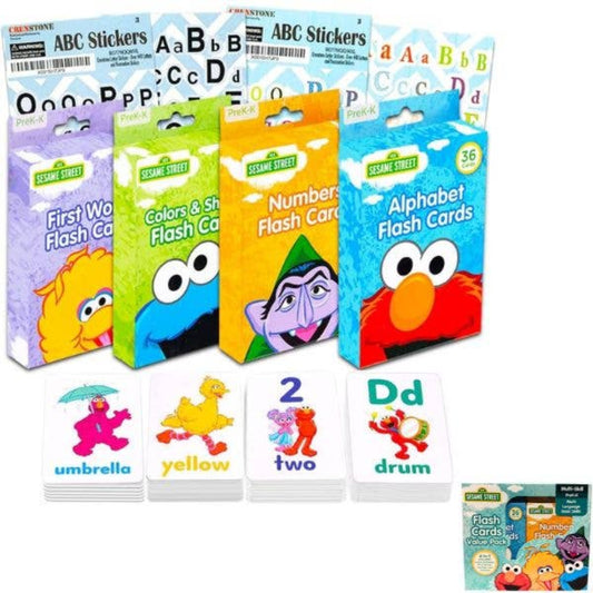 sesame street flash cards 4 pack value set